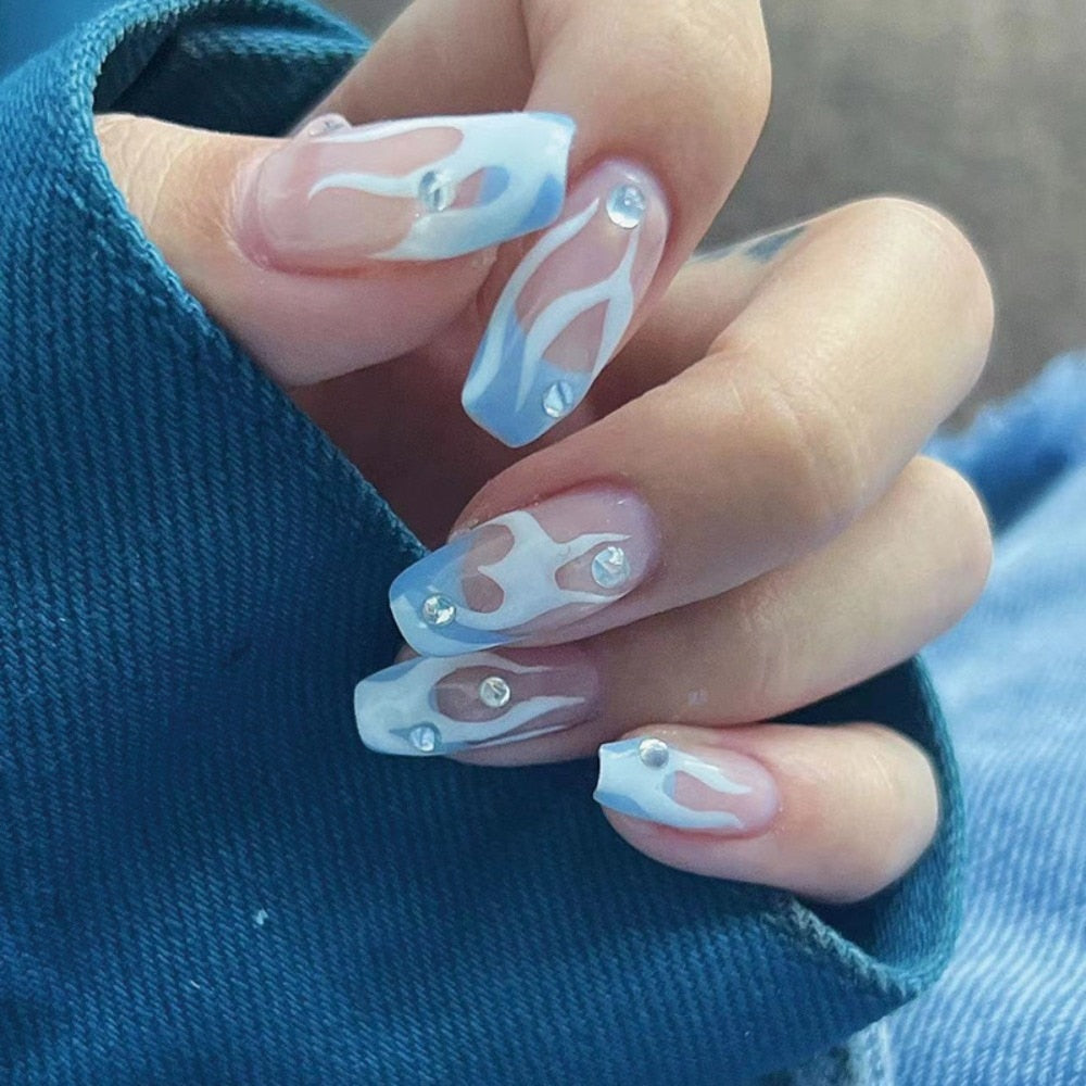 Ballet French Coffin False Nails - Orchid Unique