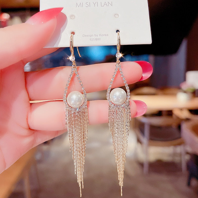 Crystal  Flower Pendant Earrings - Orchid Unique