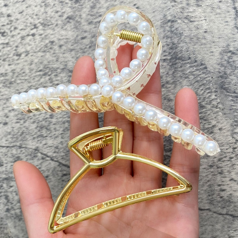 Pearl Hair Claw Set Clip - Orchid Unique