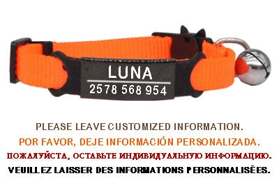 Personalized ID Tag Cat Collar Bell - Orchid Unique