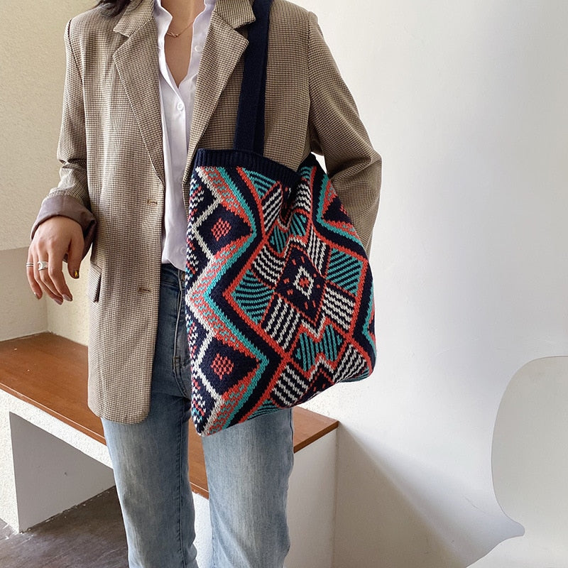 Boho Chic Aztec Tote Bag - Orchid Unique