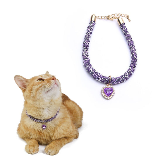 Luxury Crystal Cat Collar - Orchid Unique