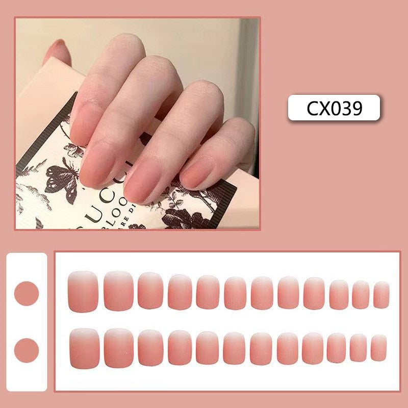Short Reusable Fake Nails Press on - Orchid Unique