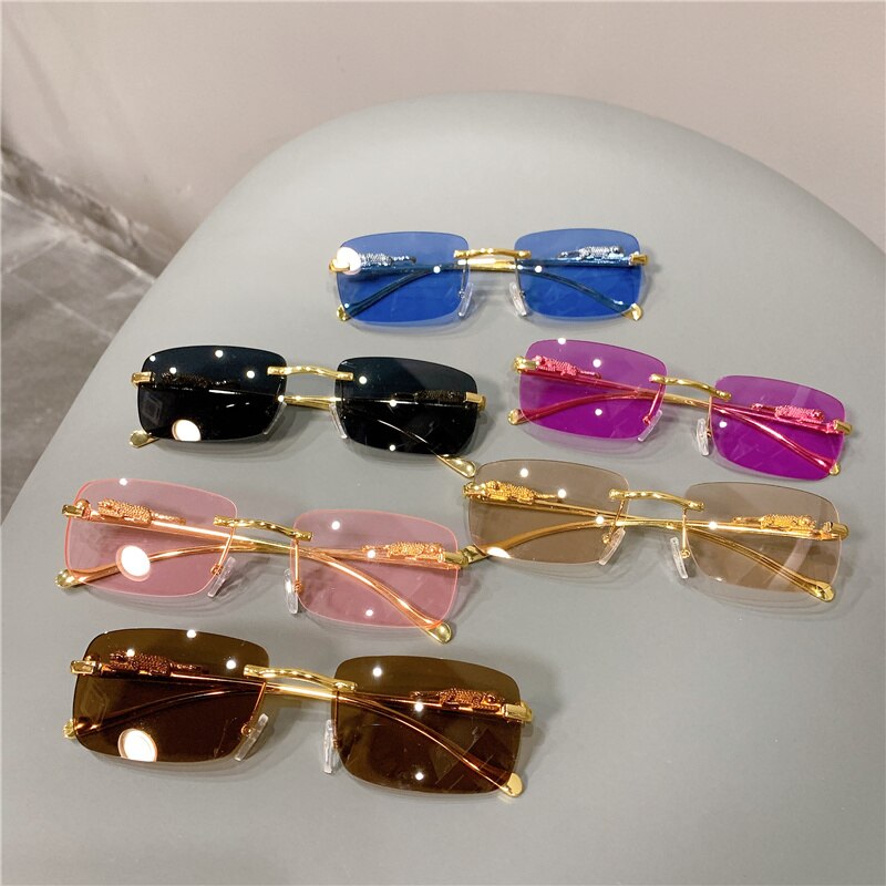 Vintage Sunglasses Rimless Cut Edge - Orchid Unique