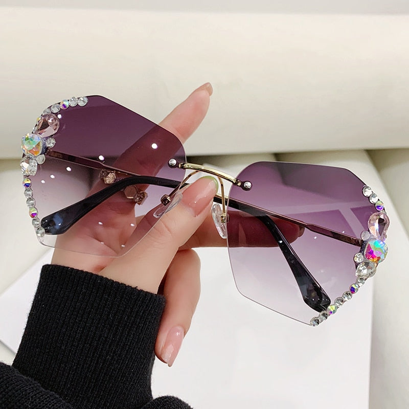 Retro Cutting Lens Gradient Sunglasses - Orchid Unique