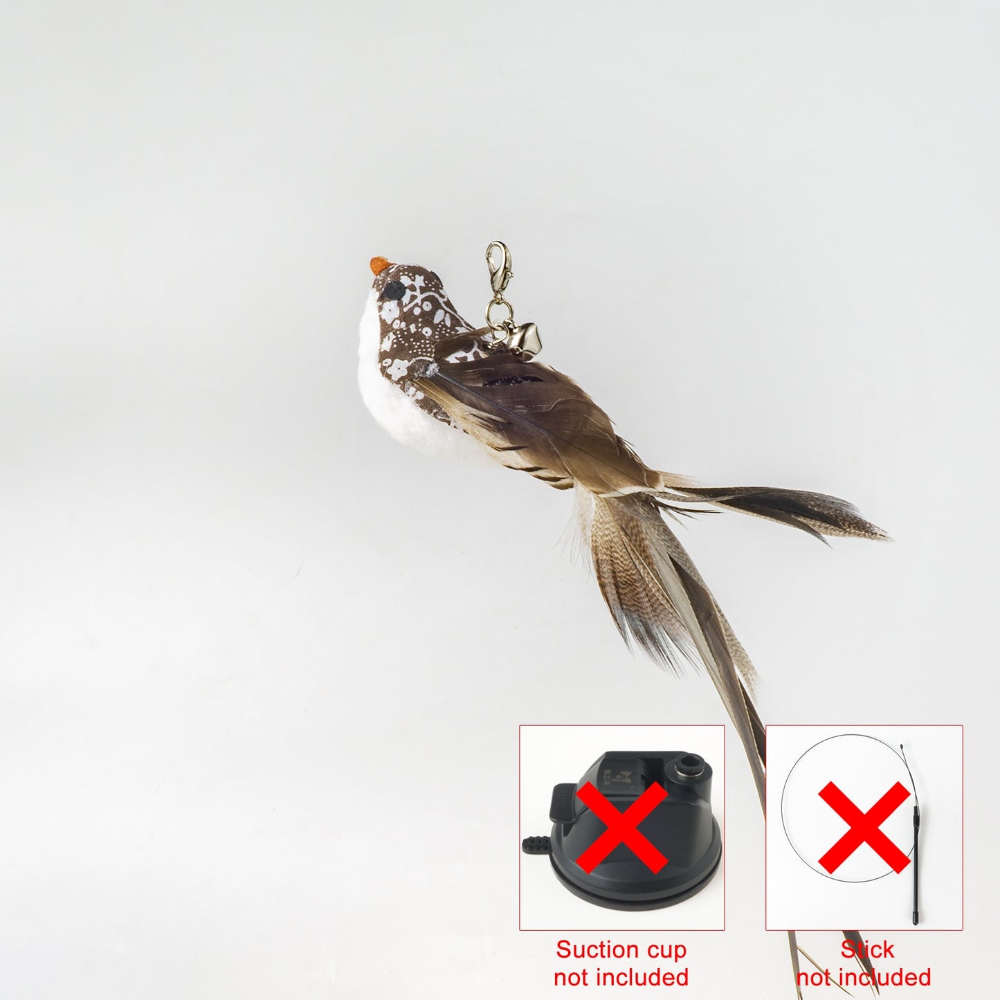 Handsfree Bird/Feather Cat Wand - Orchid Unique