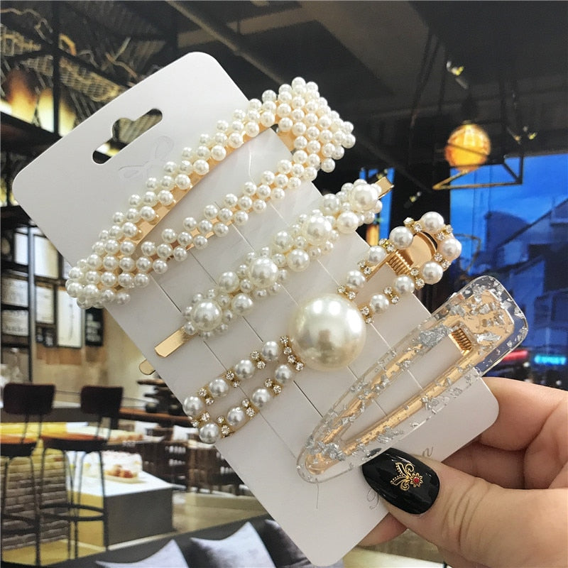Handmade Pearls Hair Clips - Orchid Unique
