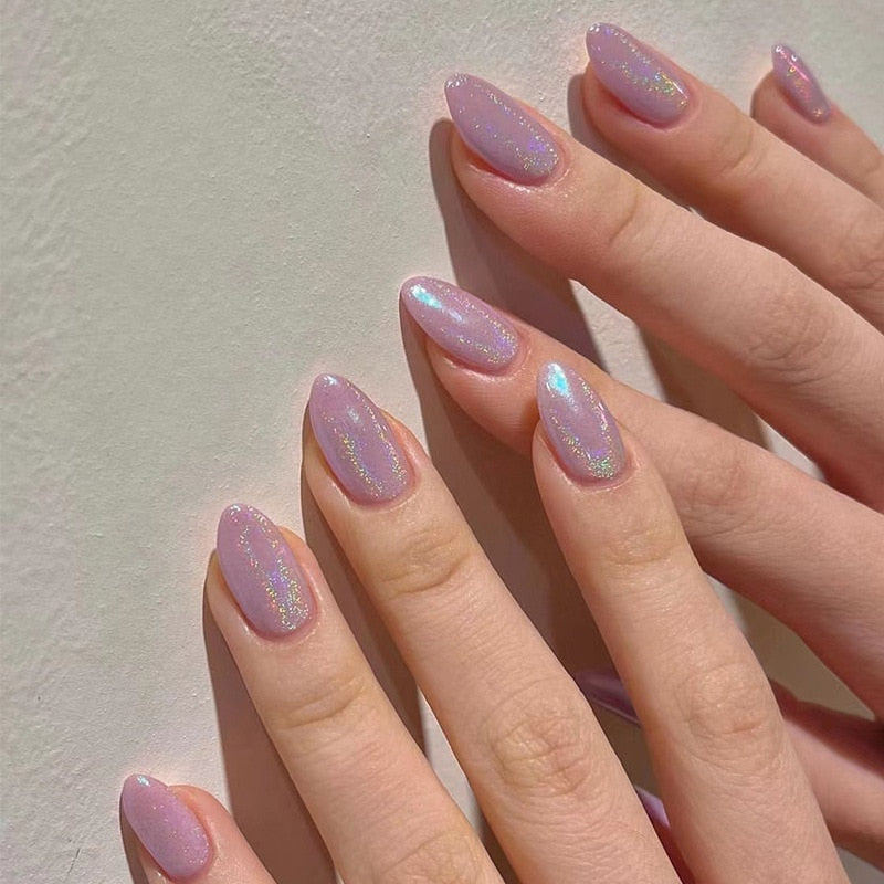 Mid-length Stiletto Nail Tips - Orchid Unique