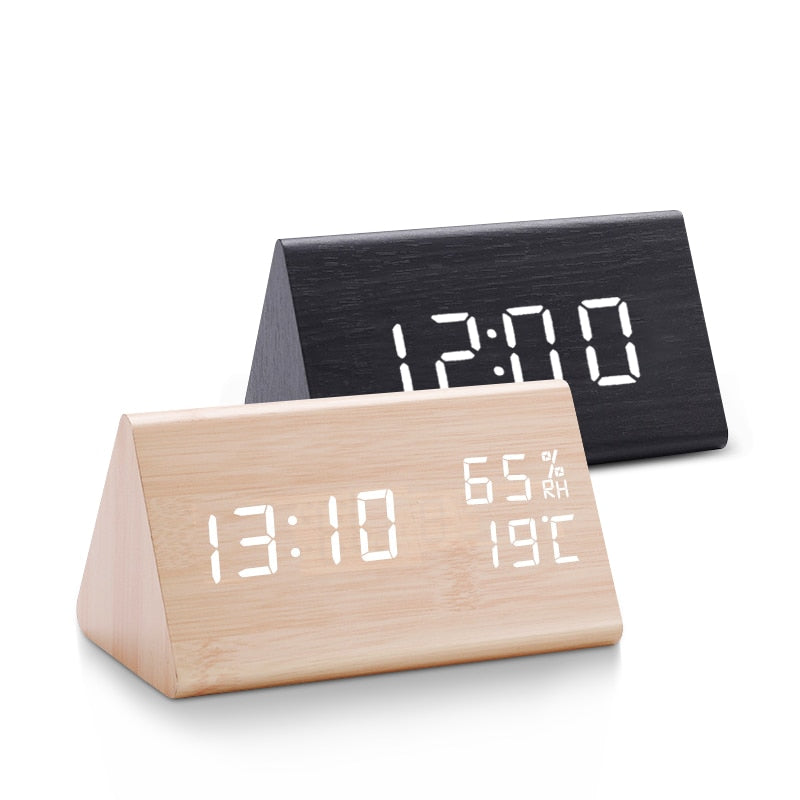 Digital Clock LED Wooden Alarm Clock Table - Orchid Unique