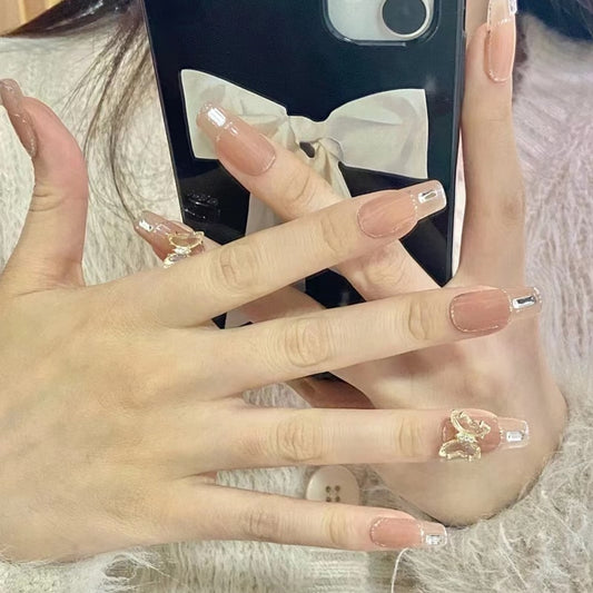 Glitter Butterfly False Nails - Orchid Unique