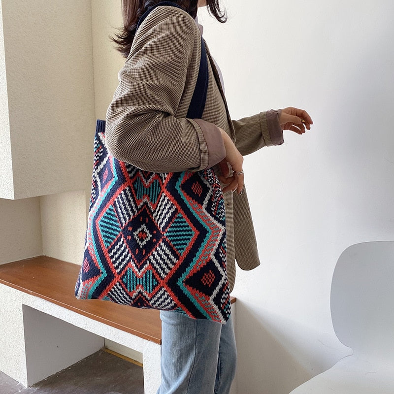 Boho Chic Aztec Tote Bag - Orchid Unique