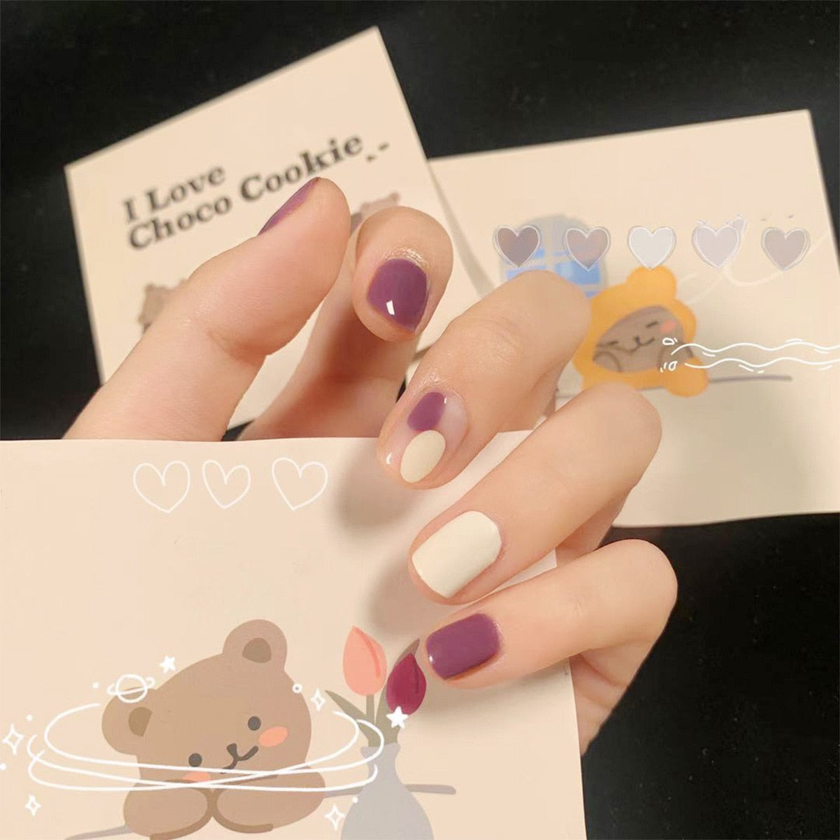 Charming Detachable Finished Fingernails - Orchid Unique
