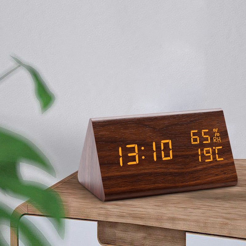 Digital Clock LED Wooden Alarm Clock Table - Orchid Unique