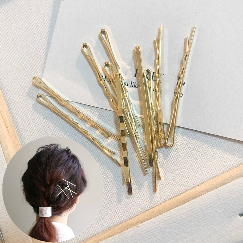 Gold Star Swirl Spiral Hairpin Barrettes - Orchid Unique