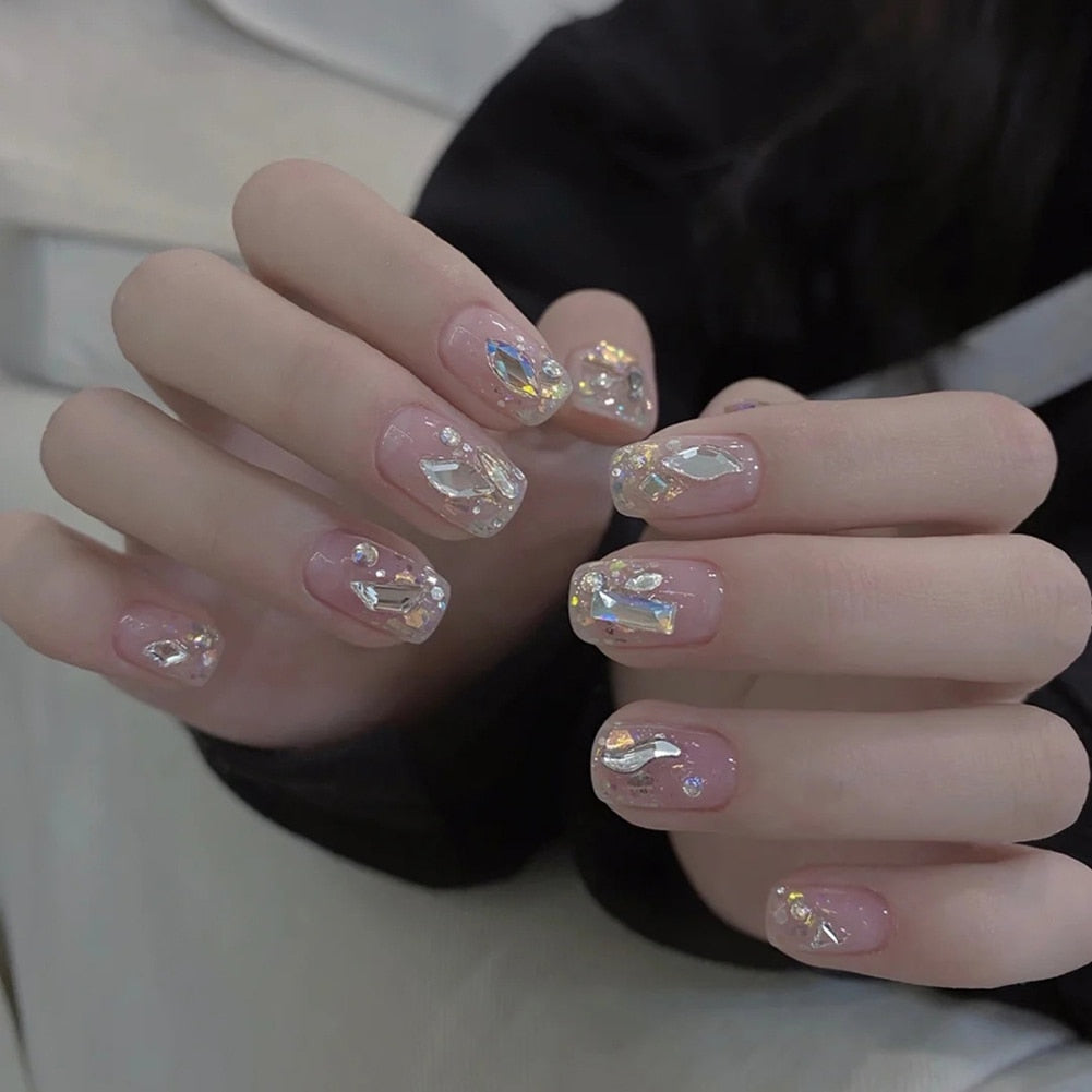 Short Fake Nails With Glue - Orchid Unique