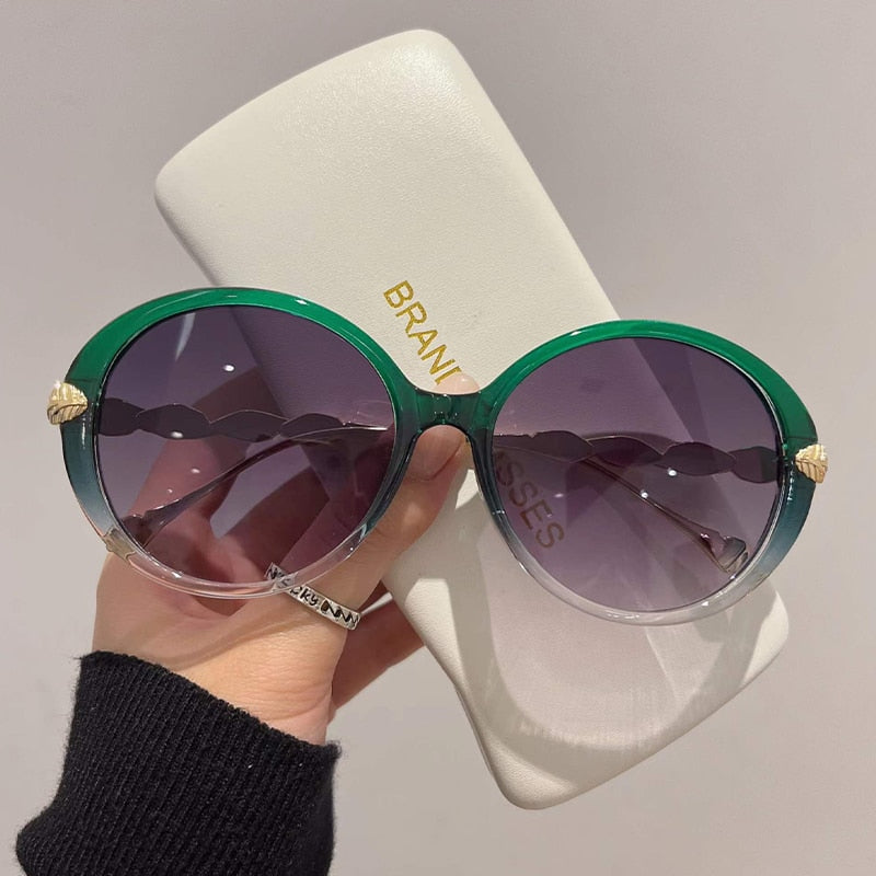 Vintage Round Frame Sunglasses - Orchid Unique