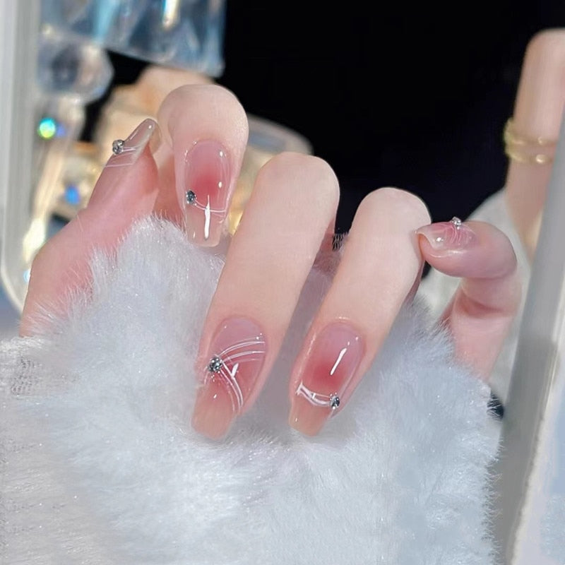 Mid-length Stiletto Nail Tips - Orchid Unique