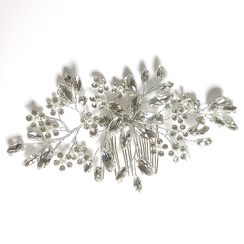 Pearl Crystal Wedding Hair Combs - Orchid Unique