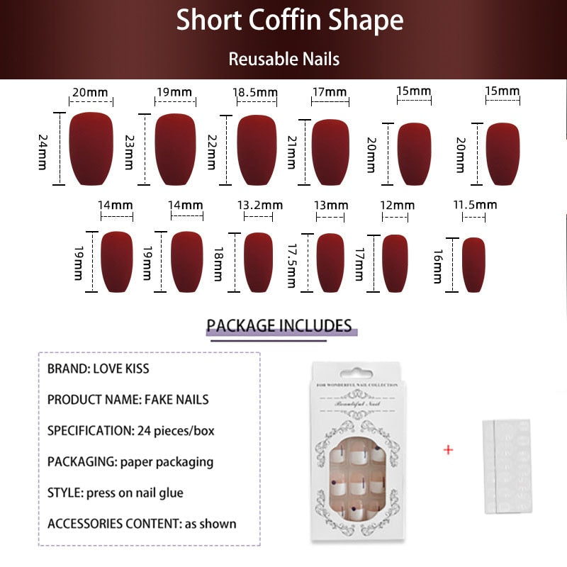 Matte Fake Nails Press on - Orchid Unique