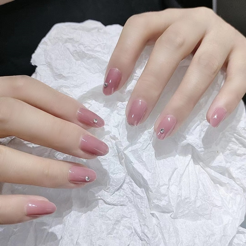 Mid-length Stiletto Nail Tips - Orchid Unique