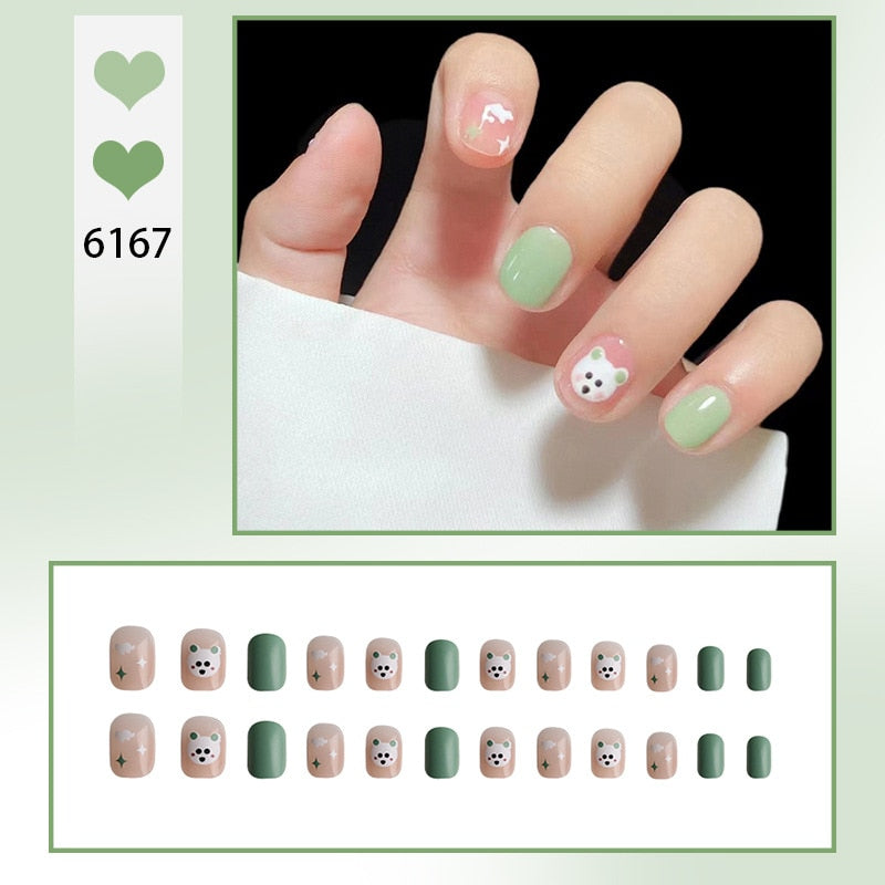 Cute Childlike Press on Nail Art - Orchid Unique