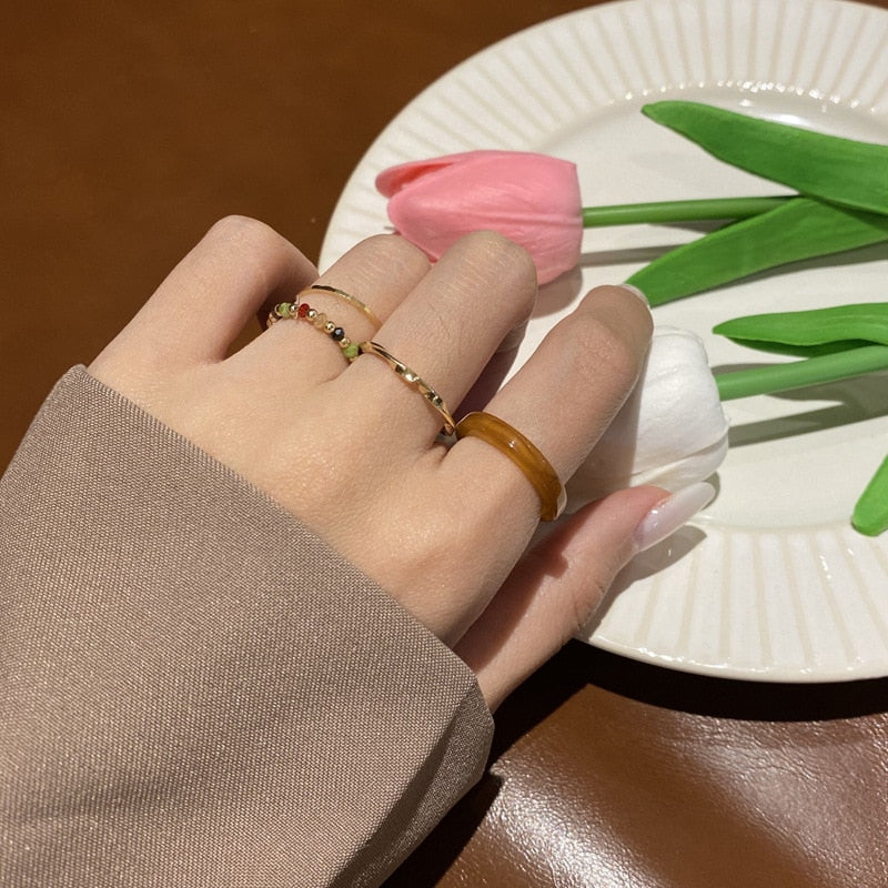3pcs/set Acrylic Ring Set - Orchid Unique