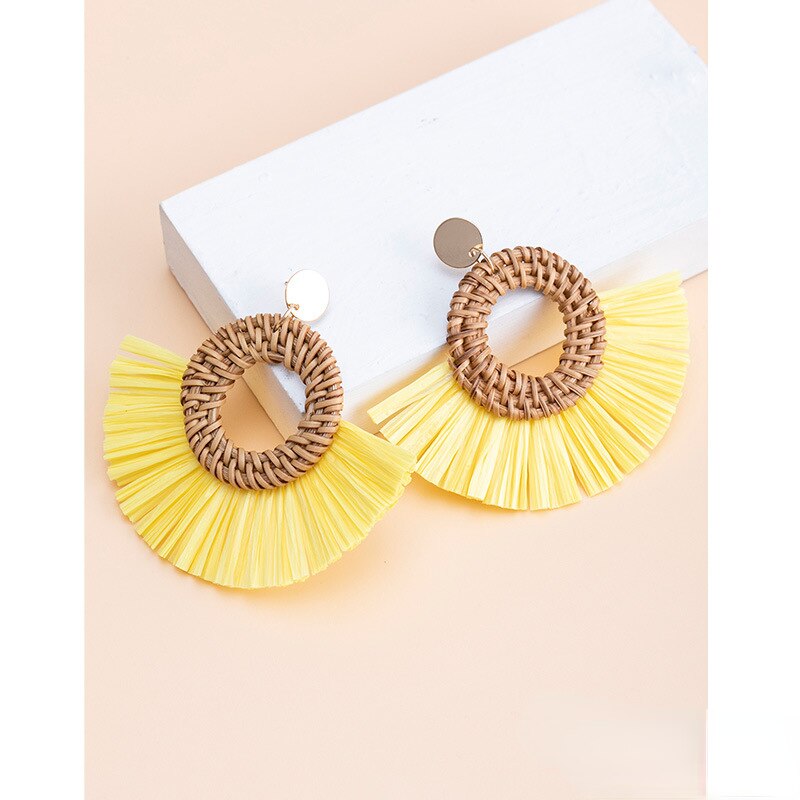 Fashion Handmade Tassel Pendant Earrings - Orchid Unique
