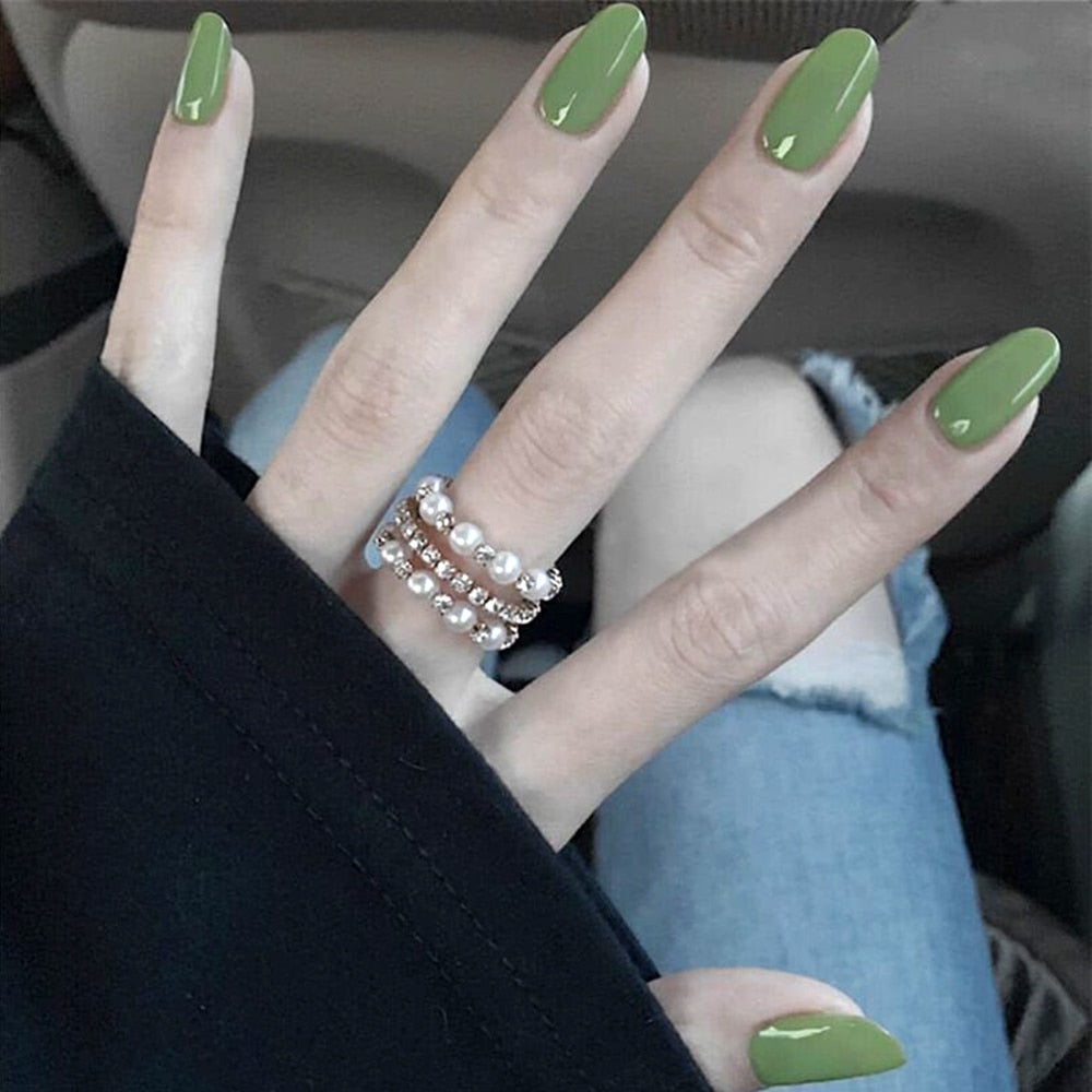 Mid-length False Nails With Glue - Orchid Unique