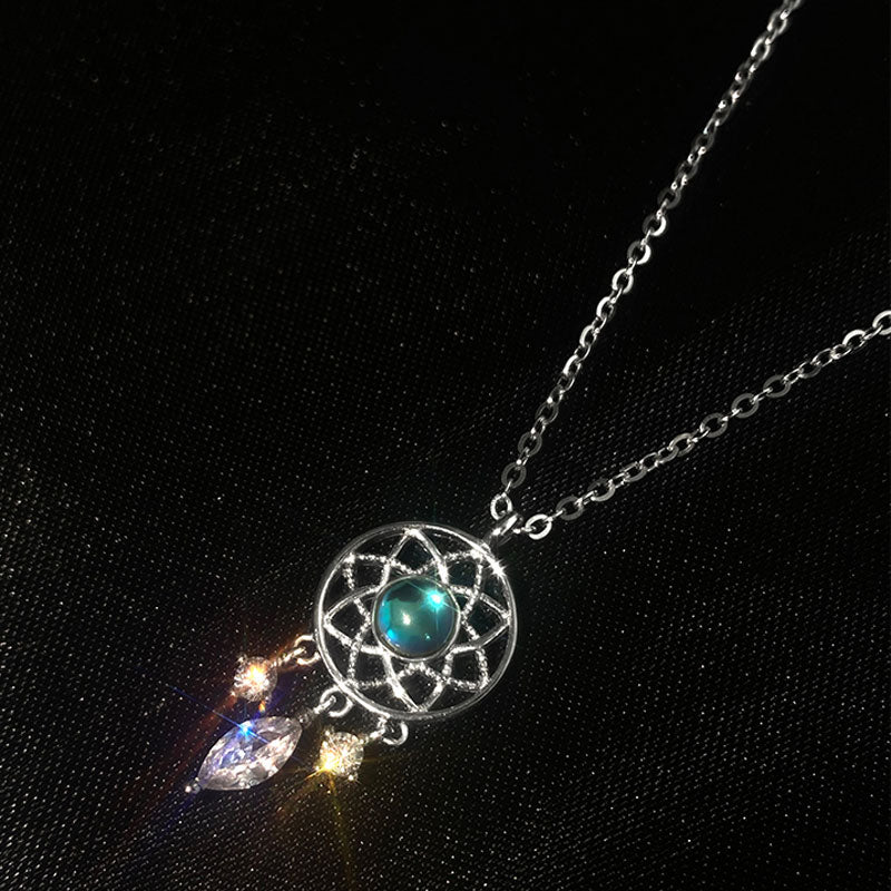 Tassel Moonstone Charm Necklace - Orchid Unique