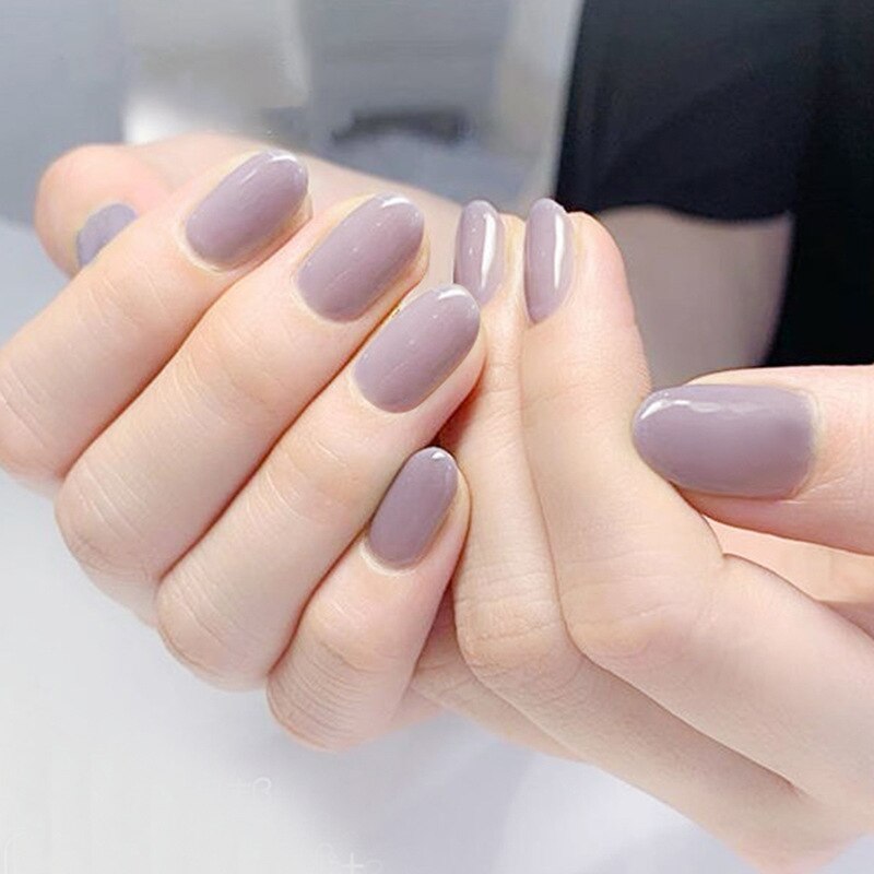 Light Color Solid Fake Nails - Orchid Unique