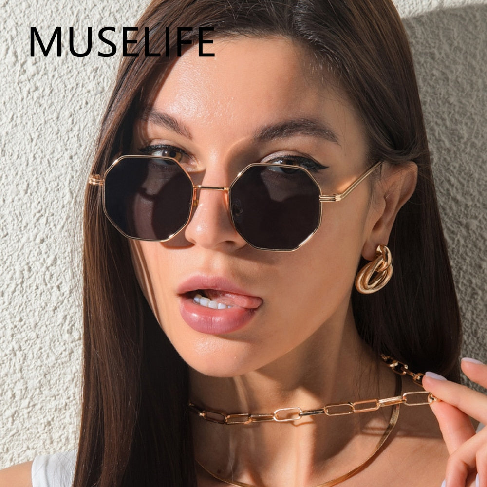 Vintage Octagon Metal Sunglasses - Orchid Unique