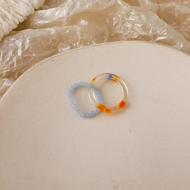 3pcs/set Acrylic Ring Set - Orchid Unique