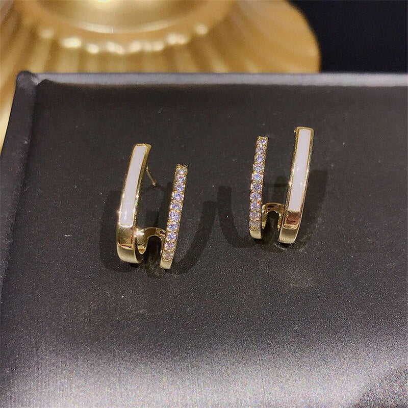TRENDY U-shaped Earrings Dainty - Orchid Unique