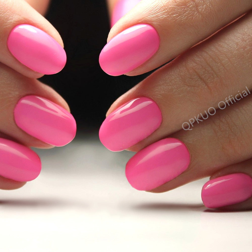 Shiny Short Fake Nails - Orchid Unique