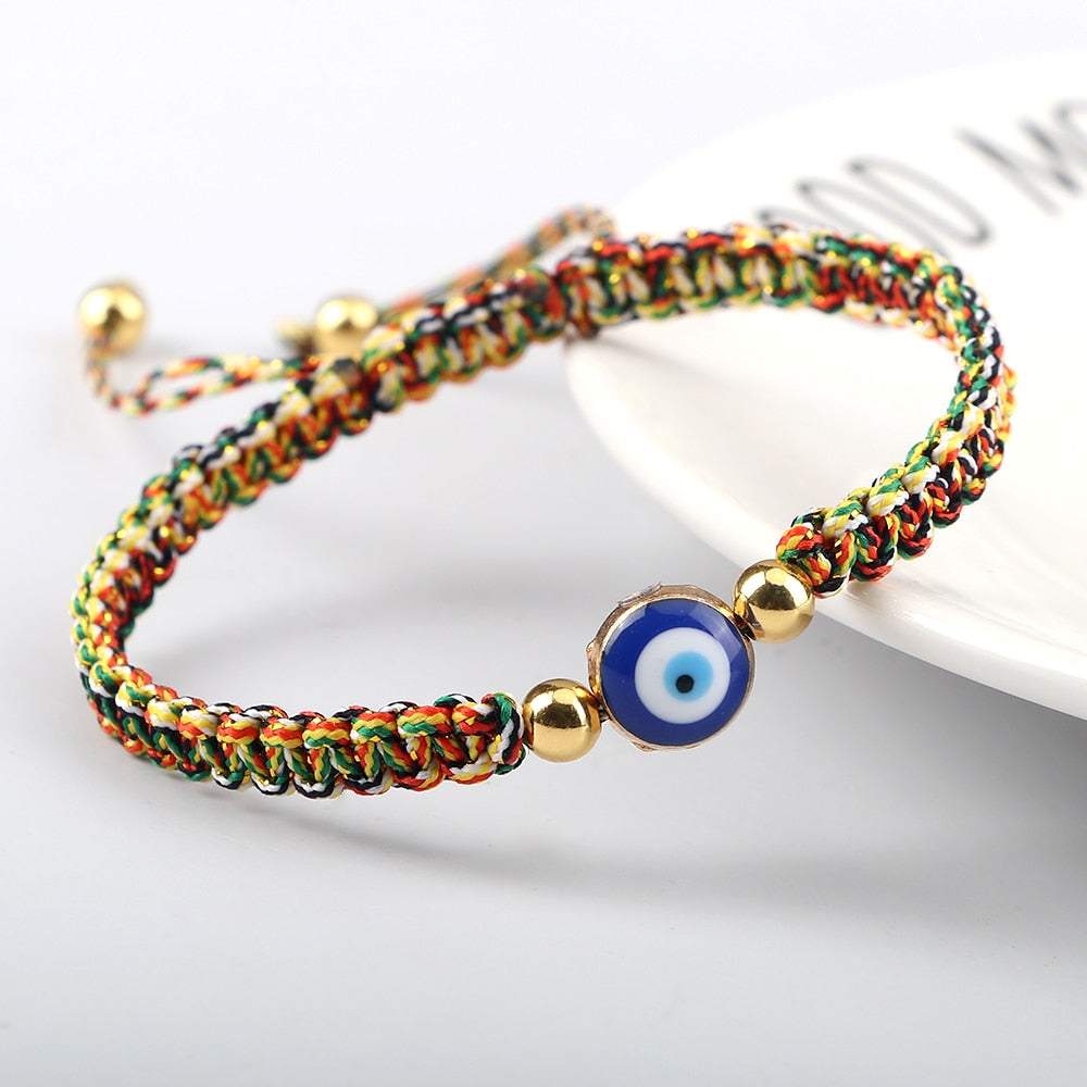 Evil Eye Braided Bracelet - Orchid Unique