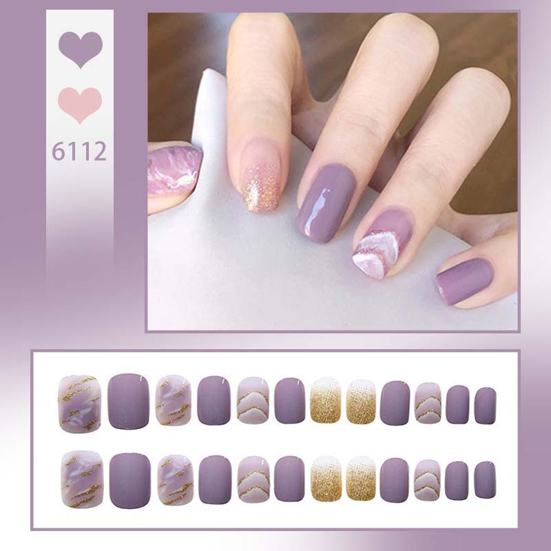 Cute Childlike Press on Nail Art - Orchid Unique