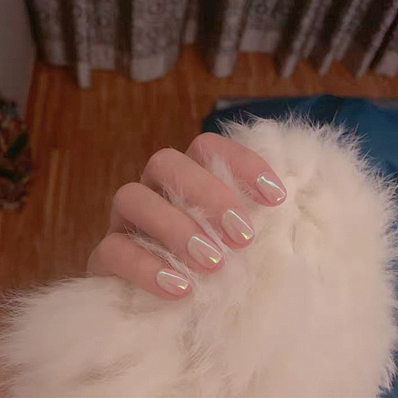 Short Coffin Fake Nails - Orchid Unique