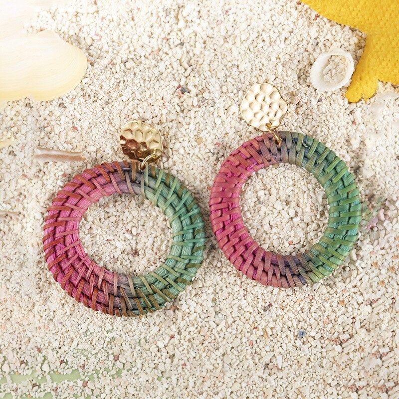 Fashion Handmade Tassel Pendant Earrings - Orchid Unique