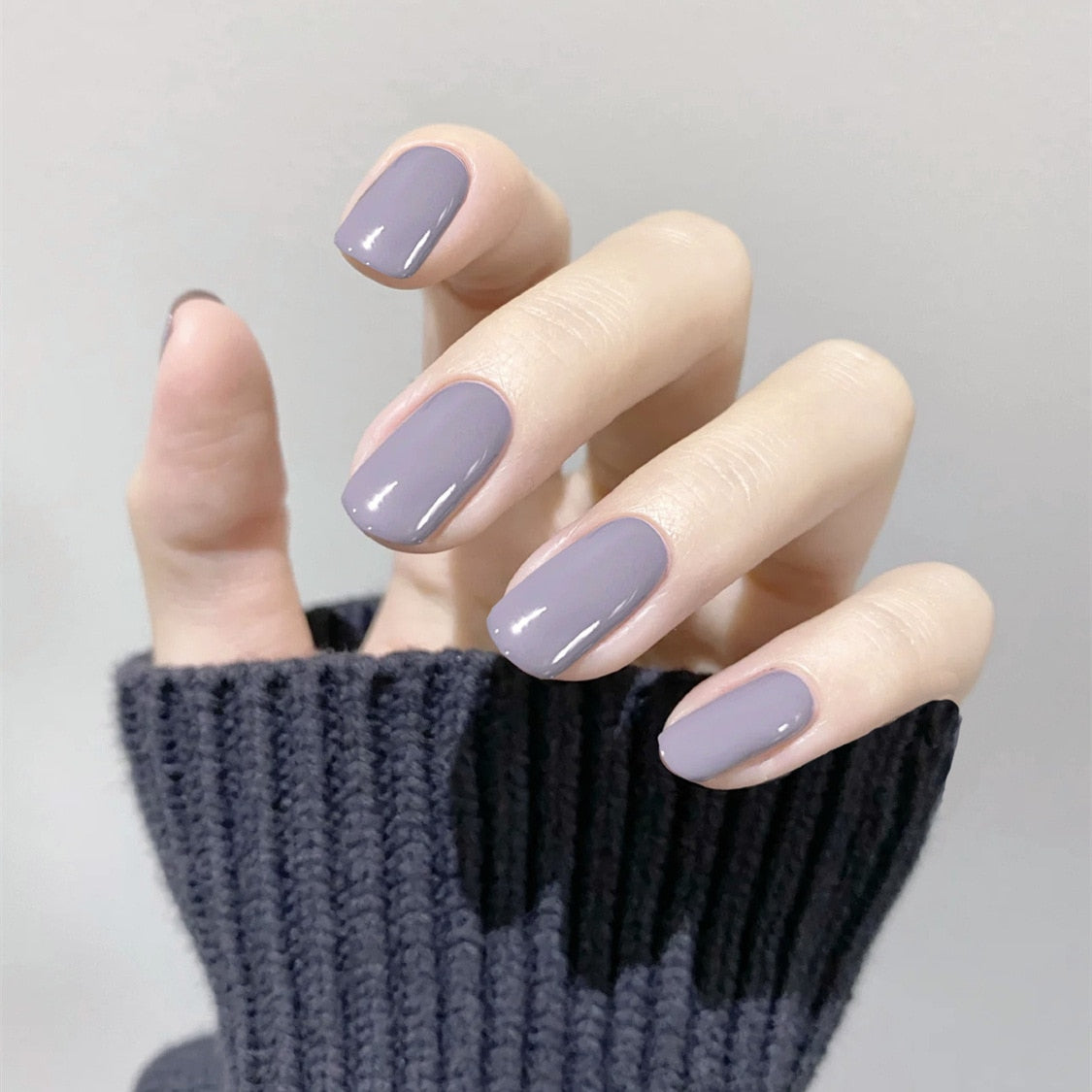 Short Coffin Fake Nails - Orchid Unique