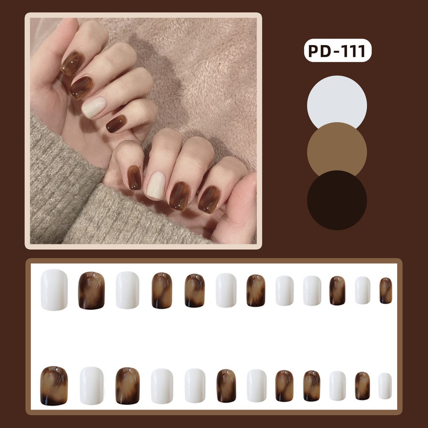 Short Wear Tips Nail False Patch - Orchid Unique