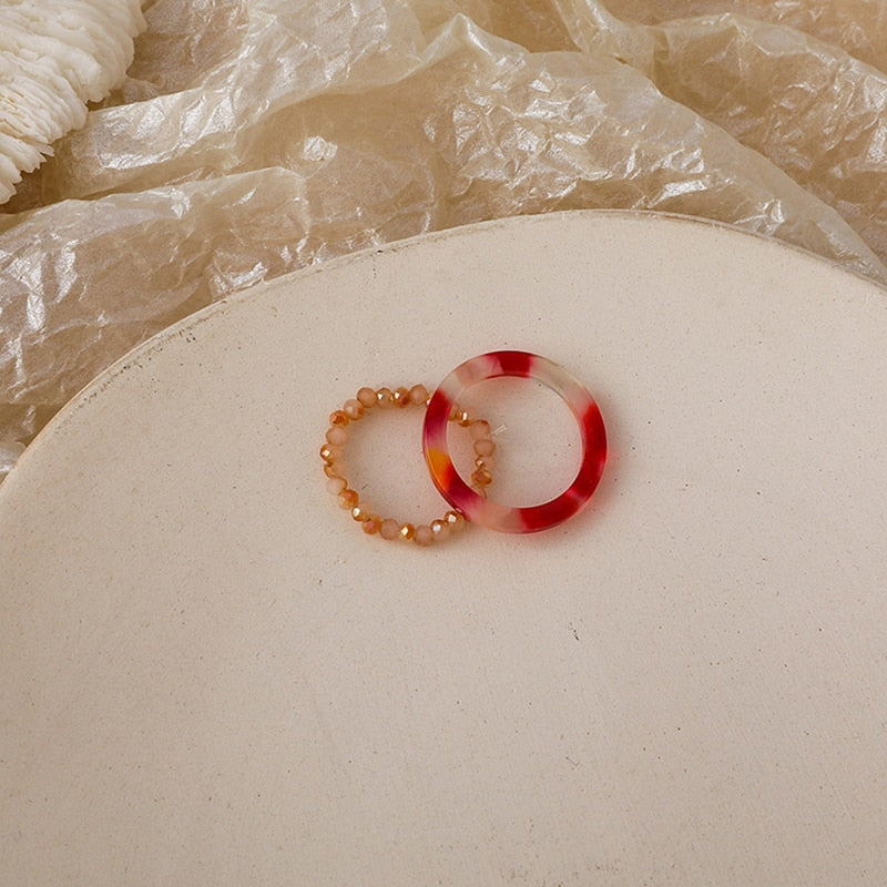 3pcs/set Acrylic Ring Set - Orchid Unique