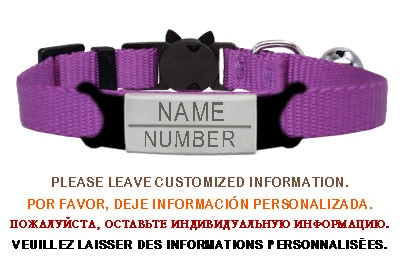 Personalized ID Tag Cat Collar Bell - Orchid Unique