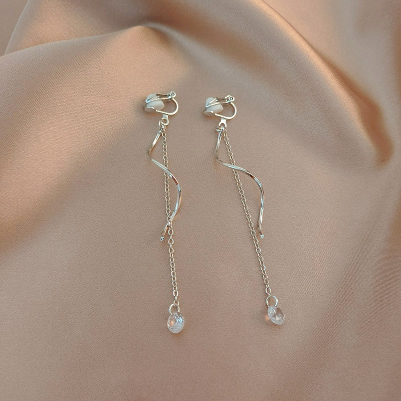 Cute Handmade pearl clip on Earrings - Orchid Unique
