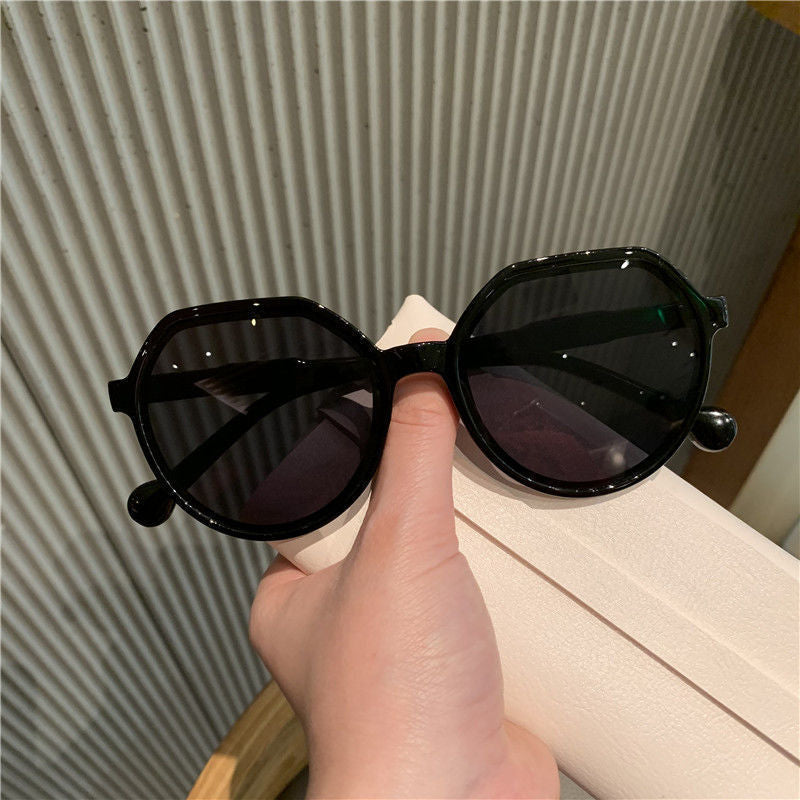 OLOEY Fashion Style All-match Trend Sunglasses Personalized Round Frame Sunglasses Ins Trend Candy Color Big Frame Sunglasses - Orchid Unique