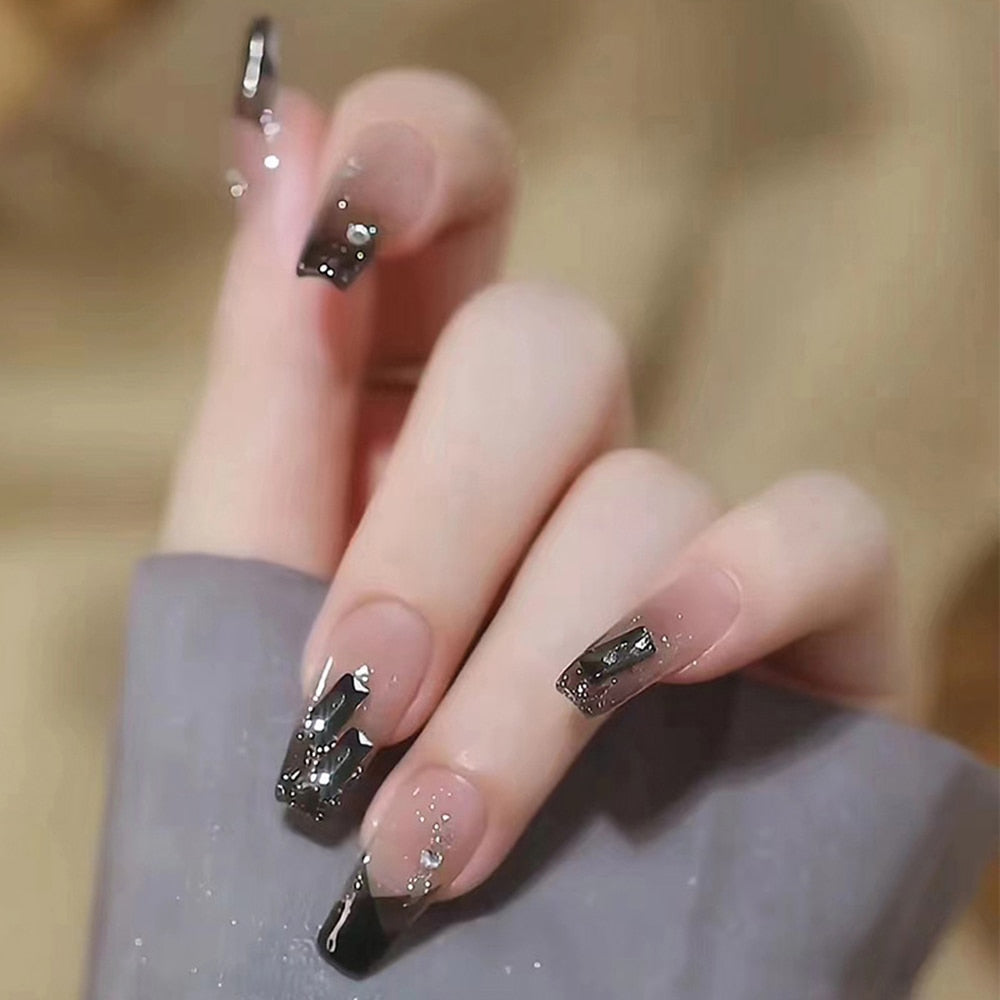 Short Fake Nails With Glue - Orchid Unique