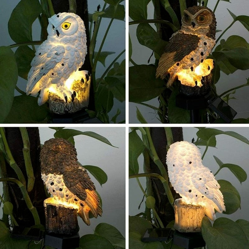 Garden Lights Owl Solar Lamp - Orchid Unique