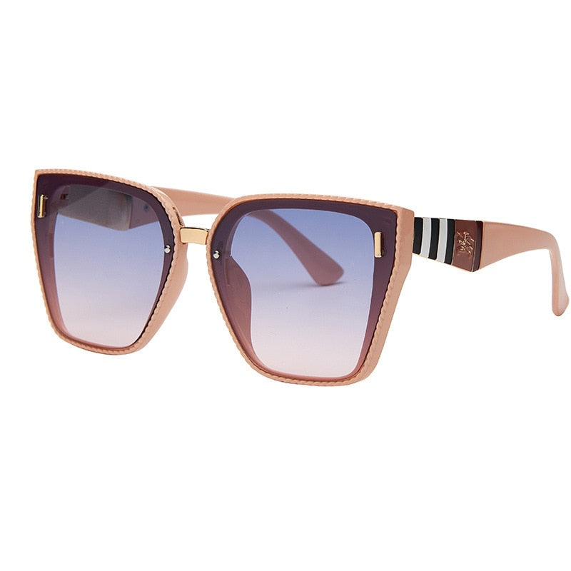 Fashion Square Gradient Mirror Sunglasses - Orchid Unique