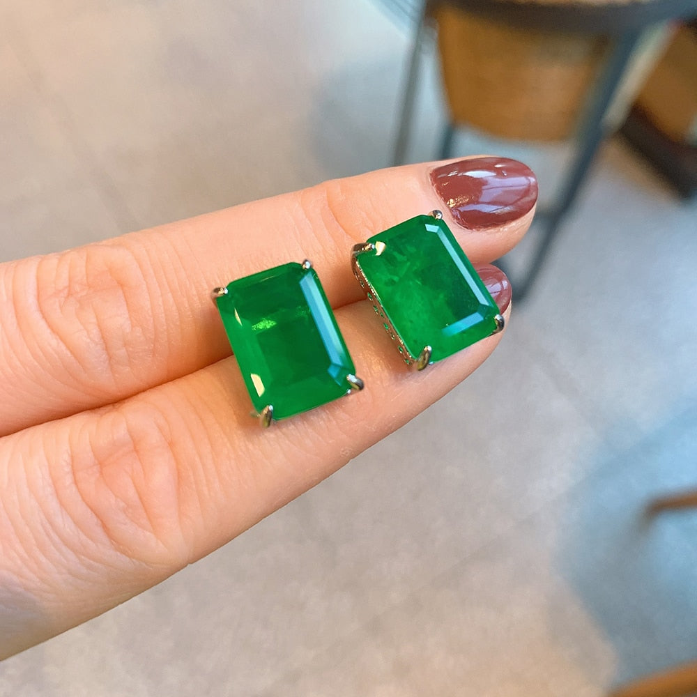 Vintage Emerald Earrings Pendant Necklace - Orchid Unique