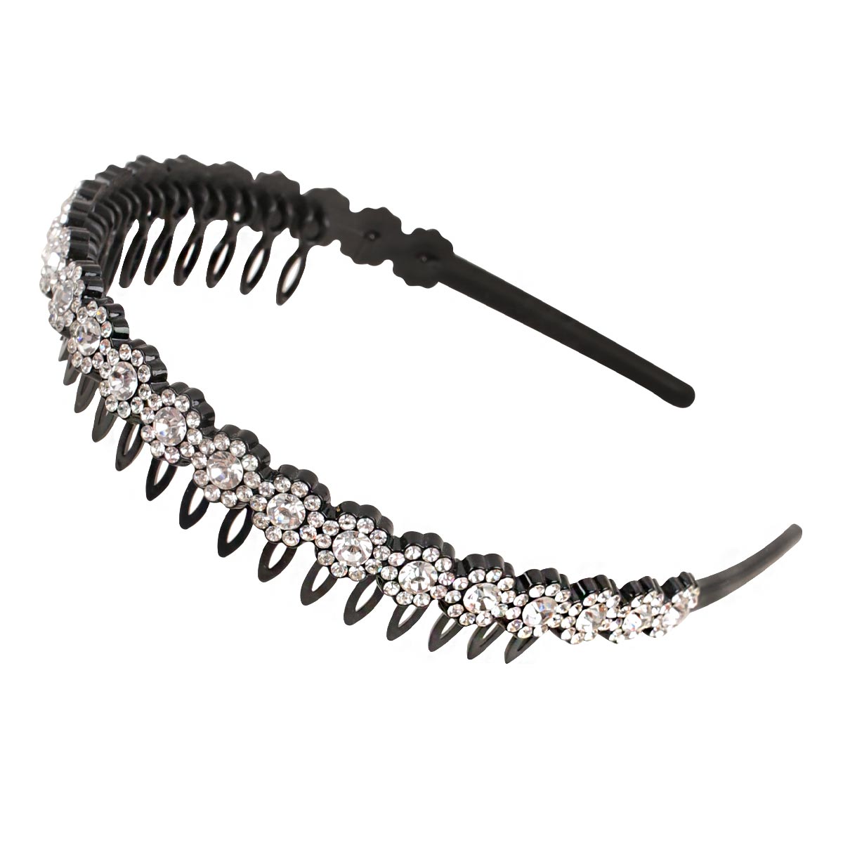 Fashion Pearl Non-Slip Rhinestone Hairbands Elastic Flower Women Hair Hoop Bands Headband Bezel Girls Hair Accessories Headdress - Orchid Unique