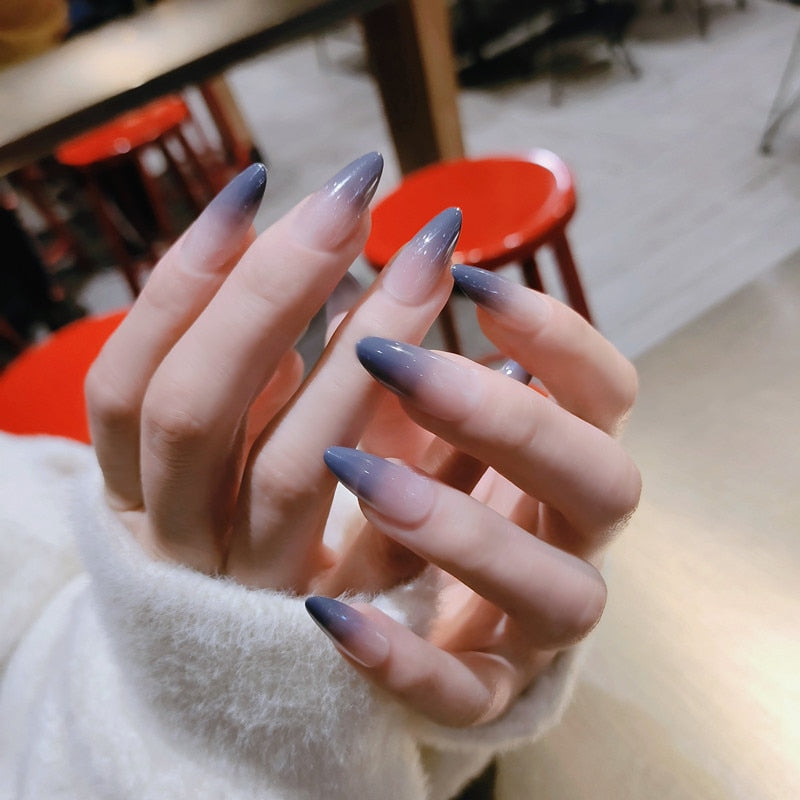 Mid-length Stiletto Nail Tips - Orchid Unique